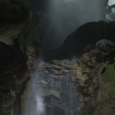 La fameuse cascade cachant une grotte. Preuve que c'est un véritable jeu d'aventure ^^